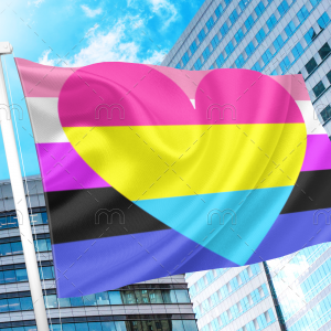 Genderfluid Pansexual Combo Pride Flag PN0112 2x3 ft(60x90 cm) / 2 Grommets left Official PAN FLAG Merch