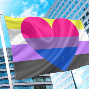 Non Binary Bisexual Pride Flag PN0112 2x3 ft(60x90 cm) / 2 Grommets left Official PAN FLAG Merch